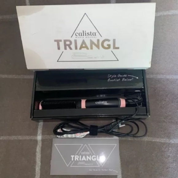 Calista Maria McCool Triangl Pink Heated Hair Brush Styler Ceramic Tourmaline